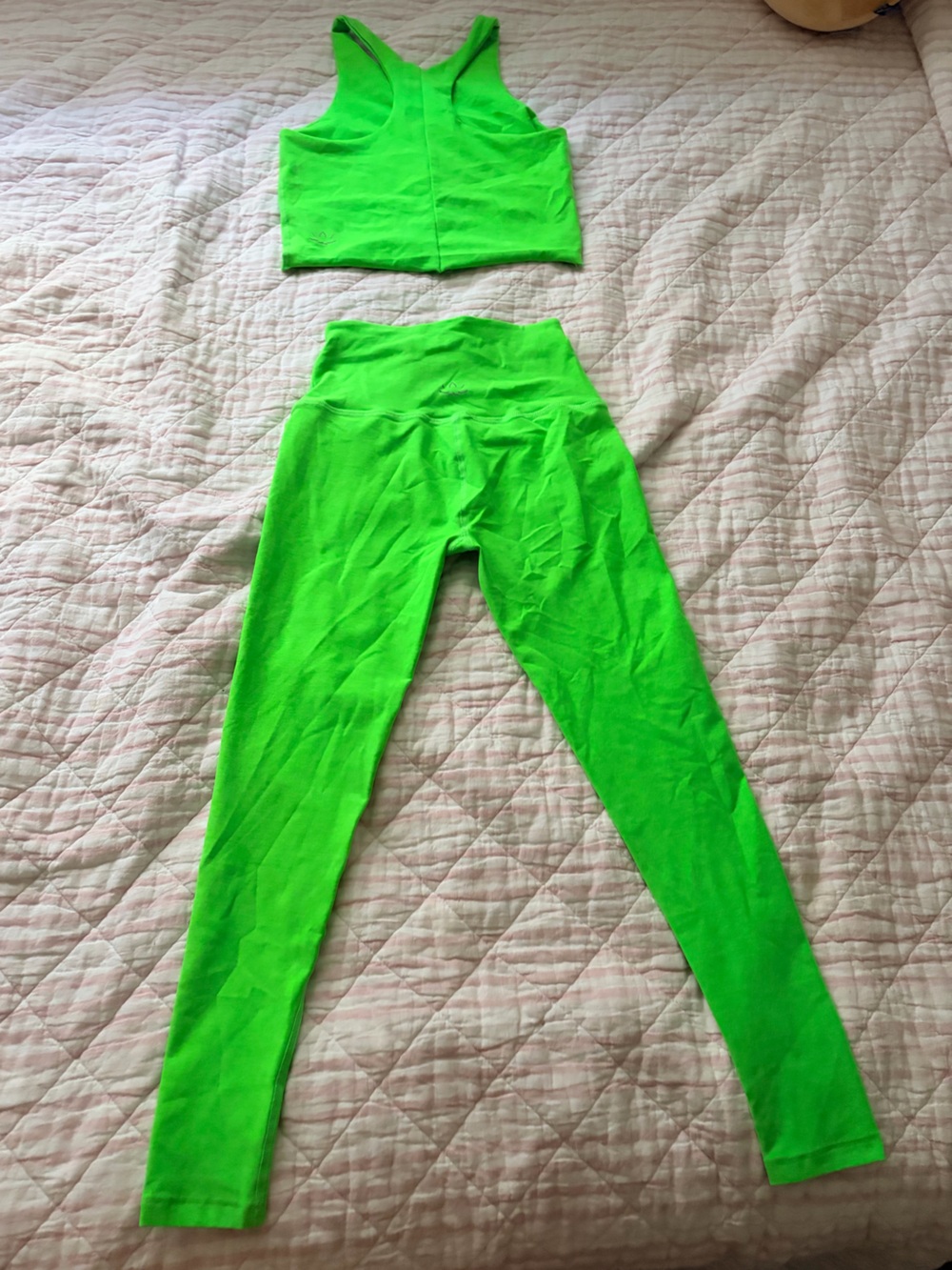 Beyond Yoga Neon Green Two-Piece Set